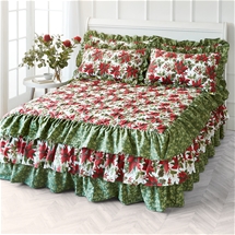 Seasonal Poinsettia Bedspread